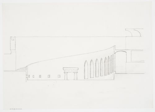 Staatsgalerie, Stuttgart, Germany: sectional elevation