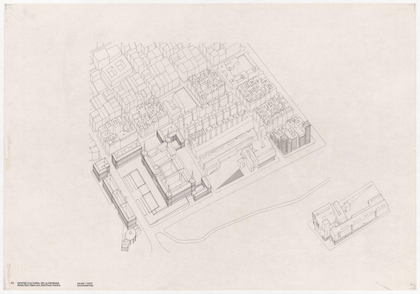 Axonometric view for Centro Cultural de la Defensa - 1º Fase - 2º Fase, Madrid, Spain