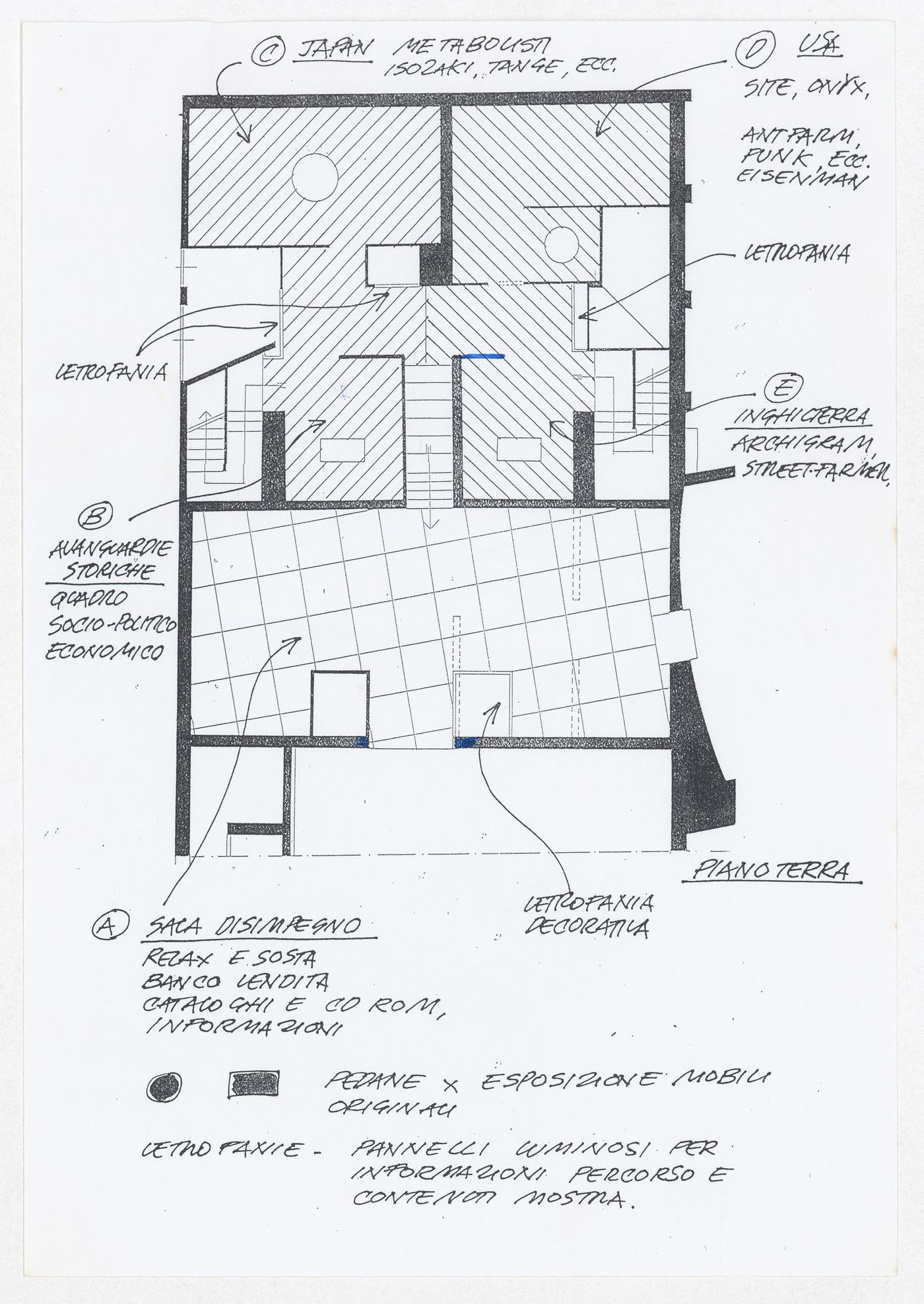 Correspondence, plans, and perspectives for the exhibition Radicals. Architettura e Design 1960-1975