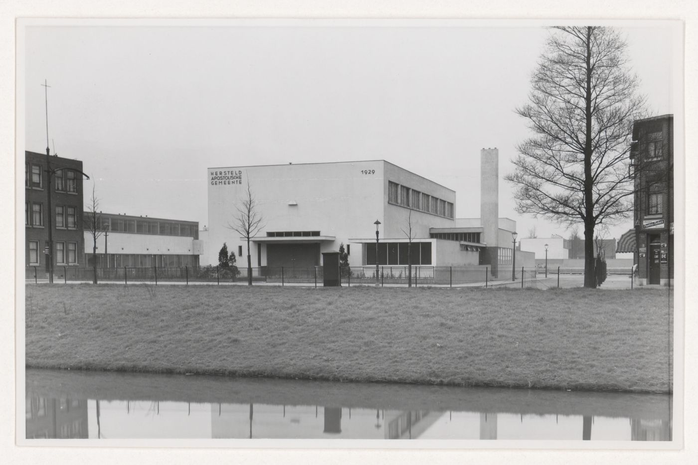 View of the principal façade of the church, Kiefhoek Housing Estate, Rotterdam, Netherlands