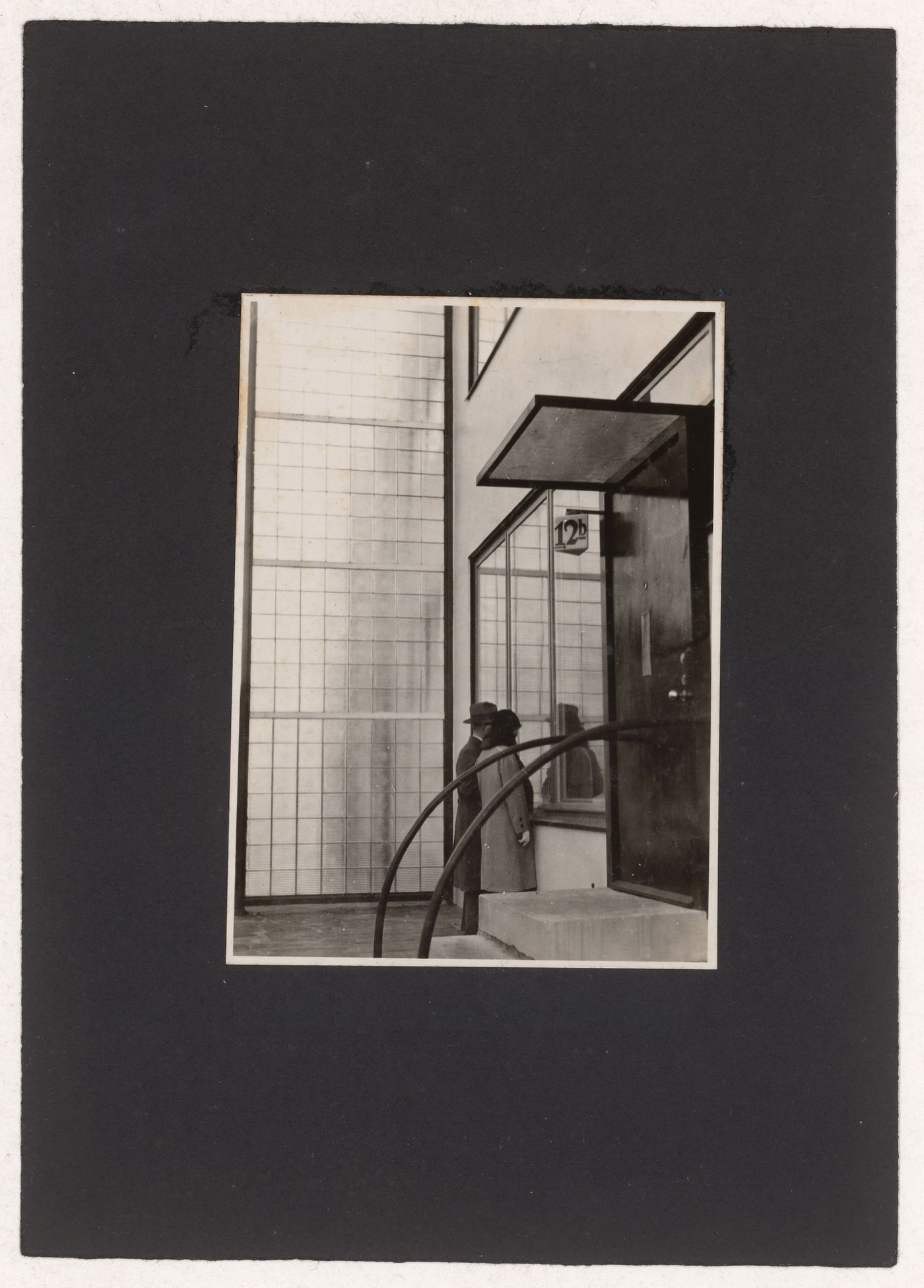 View of the principal façade of concrete row house no. 12b, Experimental Housing Development, Berlin