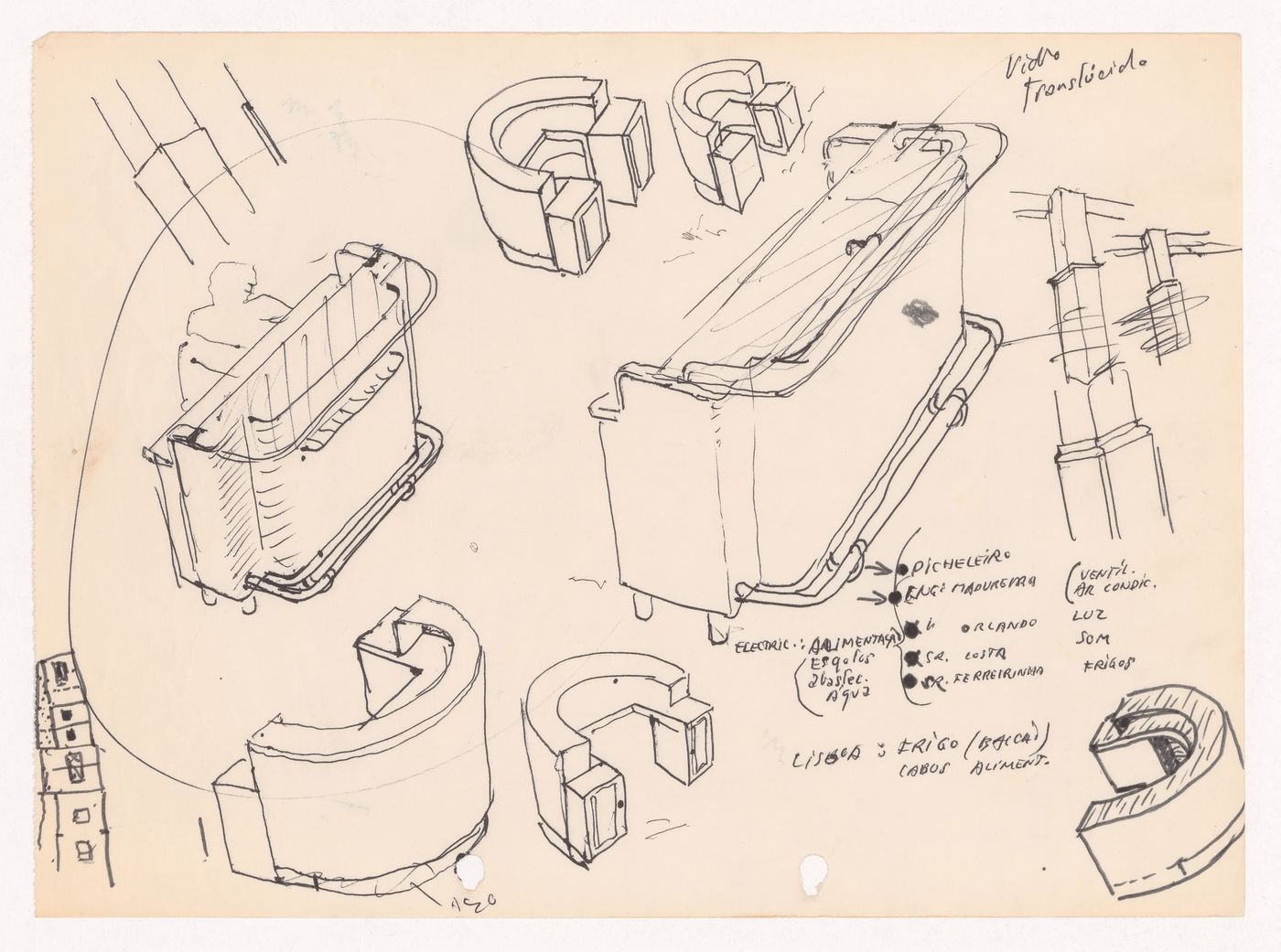 Counter sketches for Cooperativa Unicoope Domus / Boavista, Porto, Portugal