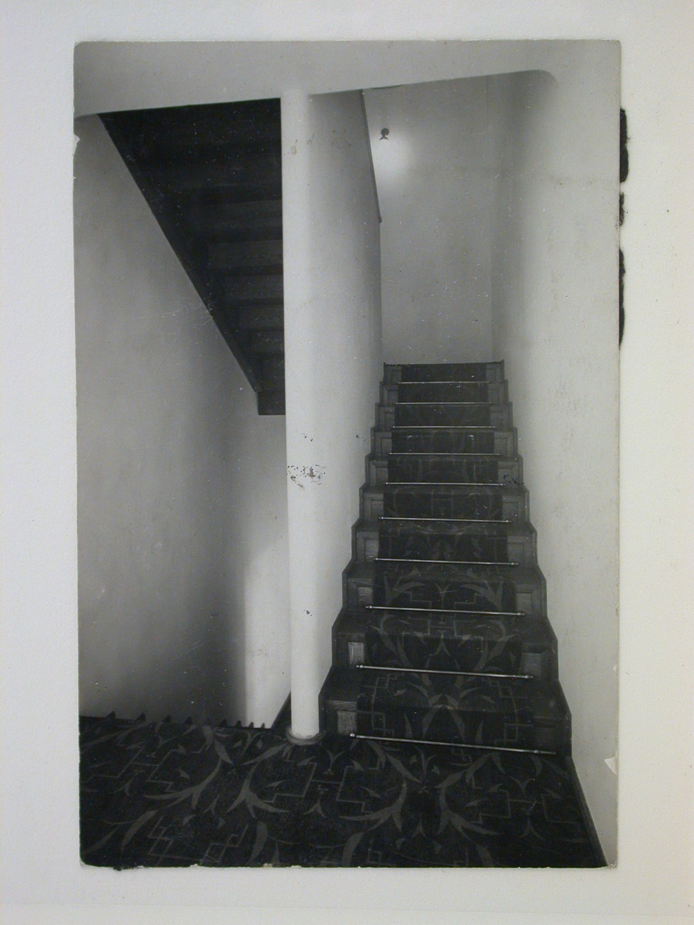 Interior view of a stairwell in Sonja Knips House, Nusswaldgasse 22, Vienna, Austria