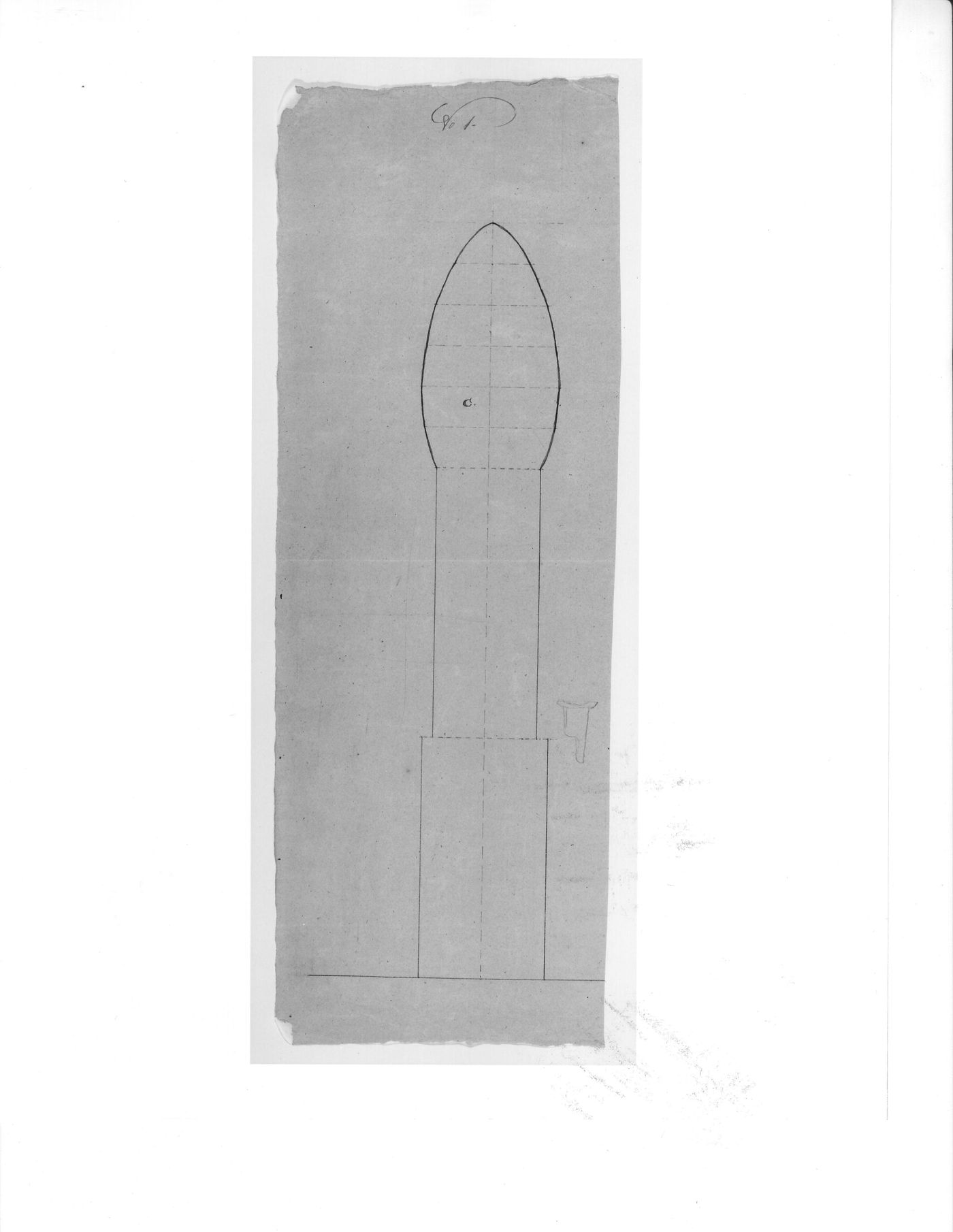 Elevation for a decorative detail for the high altar for Notre-Dame de Montréal