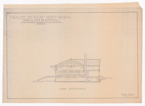 Coupe pour Chalet du Parc Mont-Royal, Montréal