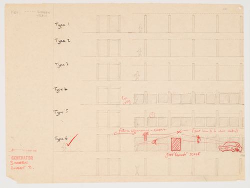 Sketched elevation of screens, Generator
