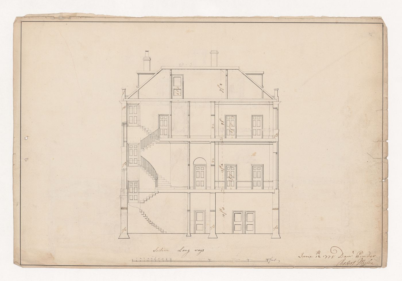 Longitudinal section for The Wick, Richmond Hill