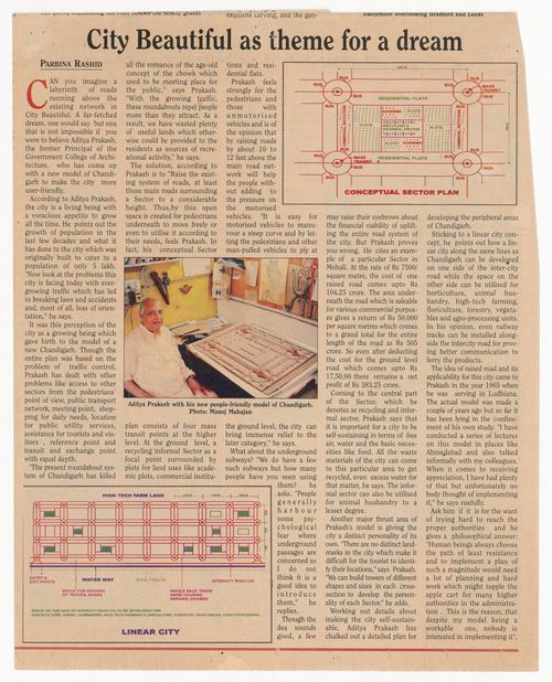 Article on project for Linear city, Chandigarh, India