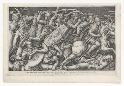 Elevation of a bas-relief from the Arch of Constantine, Rome, showing soldiers fighting the Dacians