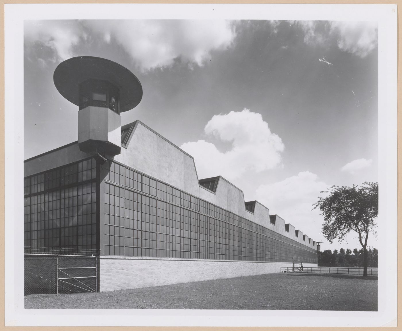 View of the principal [?] façade of the Assembly [?] Building, Amertorp Corporation Torpedo Ordnance Plant, Chicago, Illinois