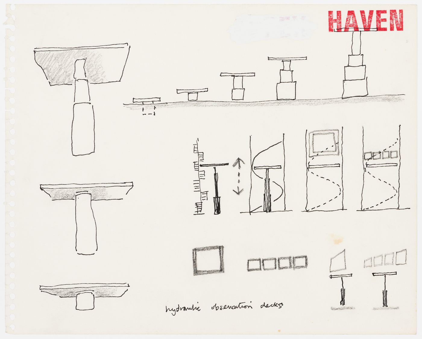 Haven: sketches for hydraulic observation decks