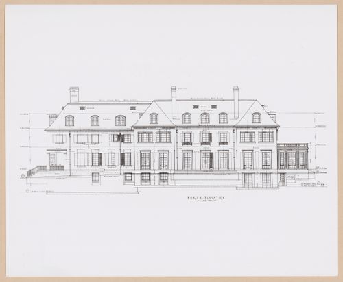 Photograph of the north rear elevation for the John S. Newberry house (now demolished), Lake Shore Road, Grosse Pointe Farms, Michigan
