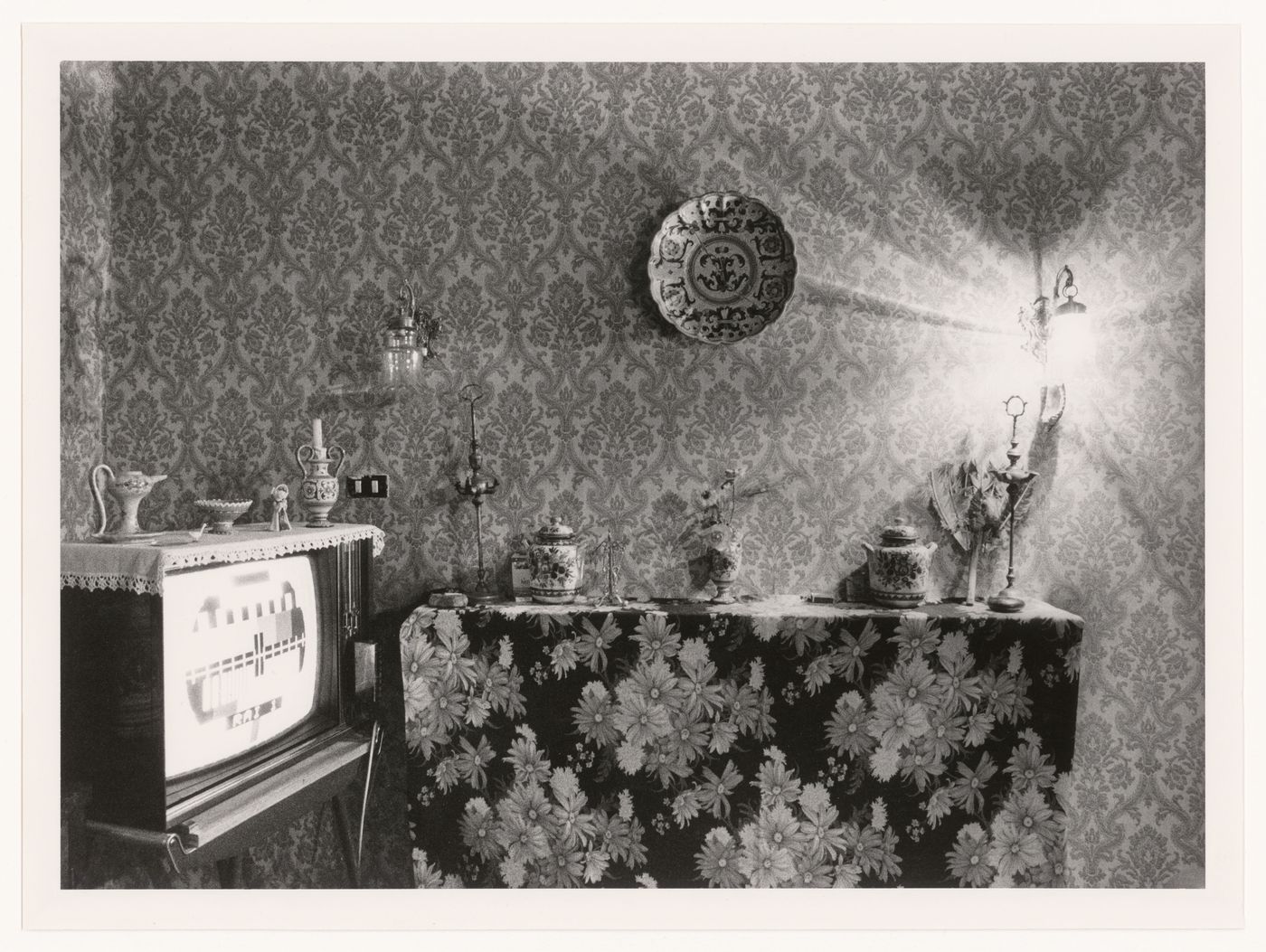 Interior of the living-room of a house in Barbarano Romano, Lazio, Italy