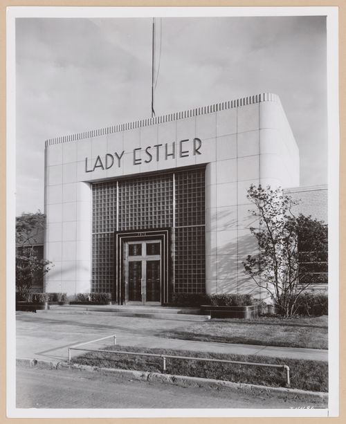 View of the main entrance to the Administration Building, Lady Esther Company, Chicago, Illinois