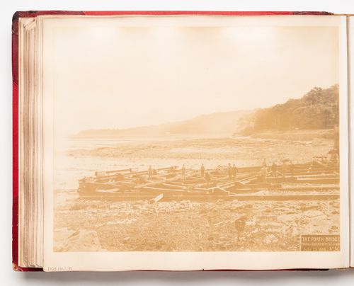 View of the Forth Bridge under construction, Firth of Forth, Scotland, United Kingdom