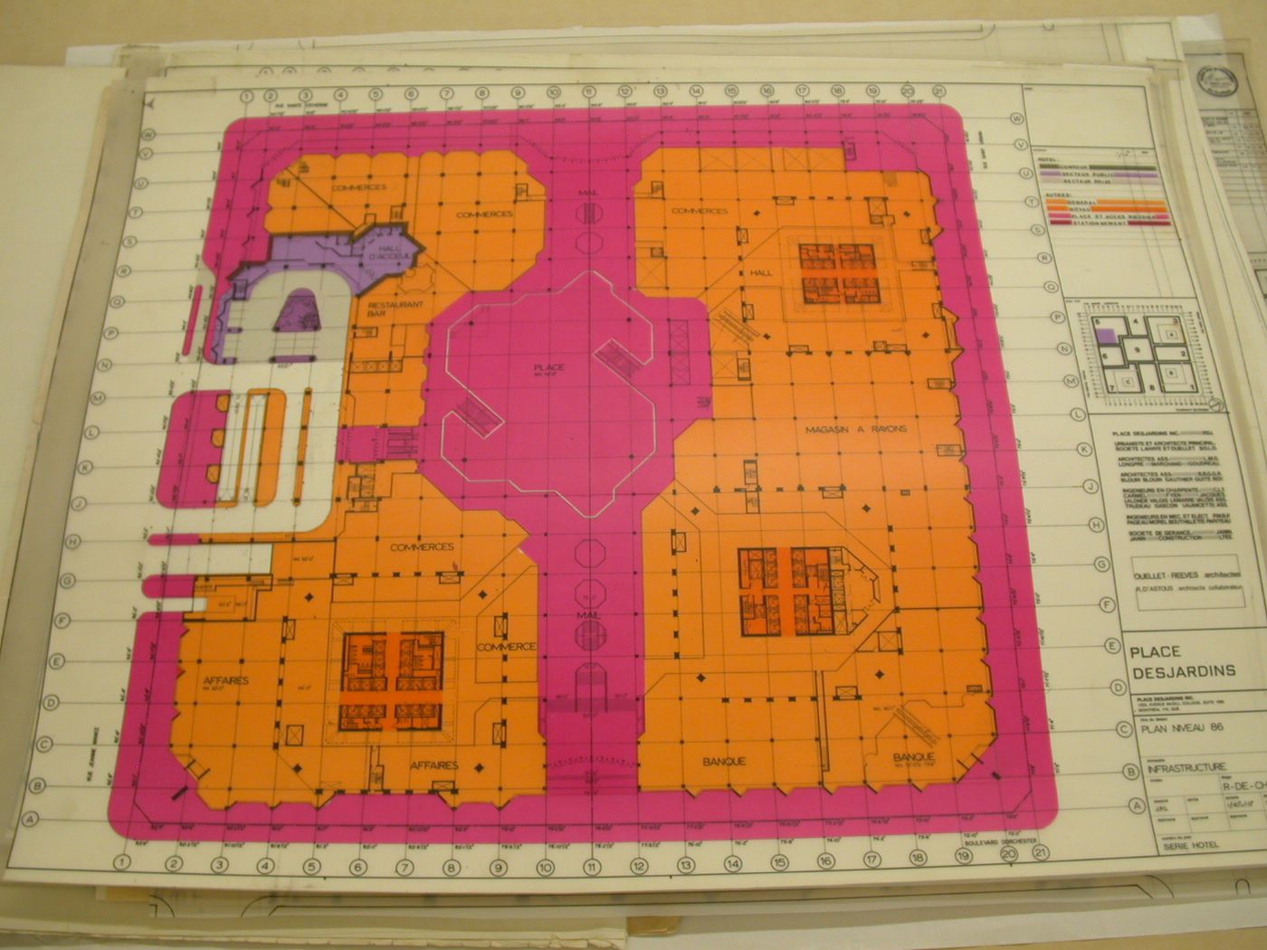 Plan du niveau 86 de la Place Desjardins, Complexe Desjardins, Montréal, Québec