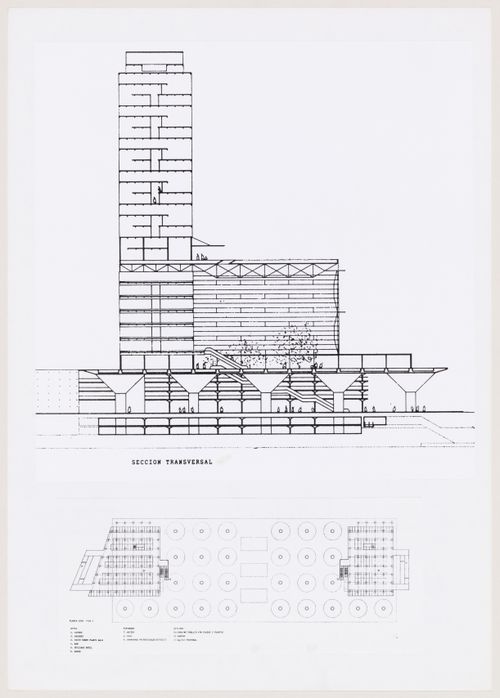 Cross section, Ordenación de la Plaza Castilla, Madrid, Spain