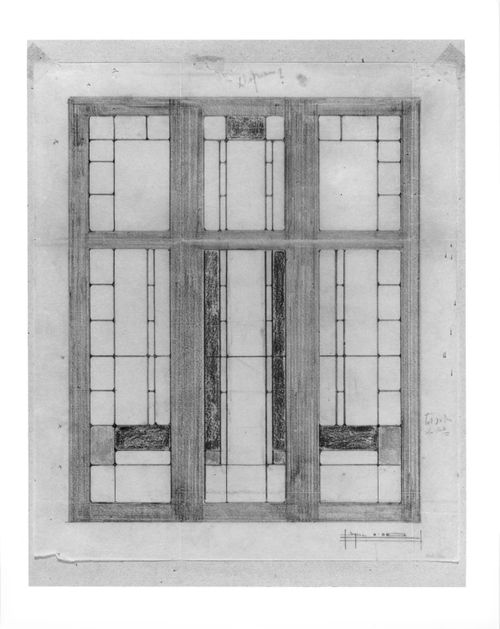 Design development drawing for a stained glass window