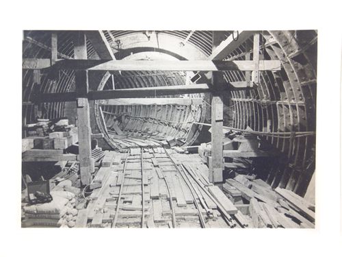 View of construction of underground Readwall Tunnel, London, United Kingdom