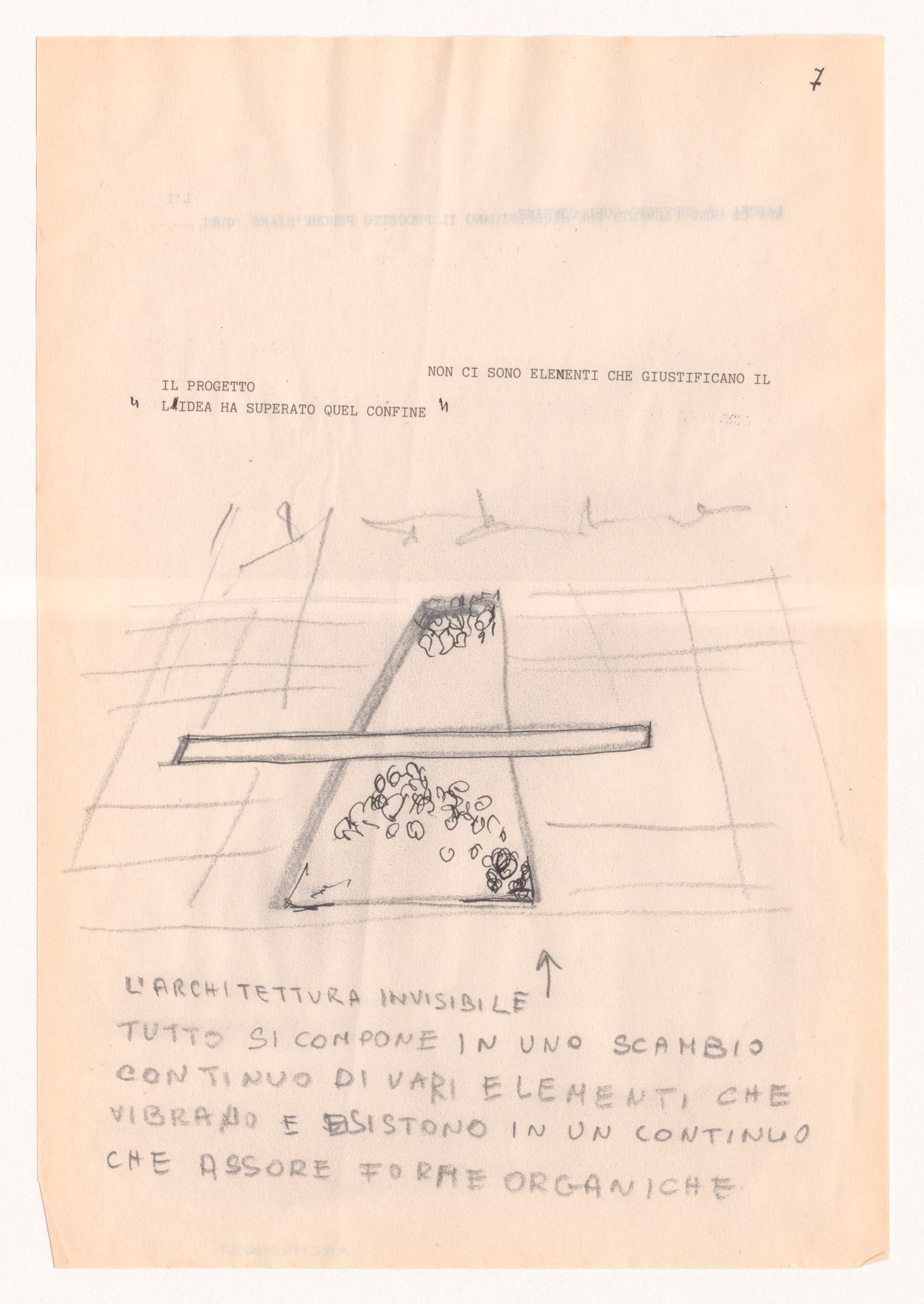 Annotated sketch for Breve racconto di Architettura [Brief tale of architecture]