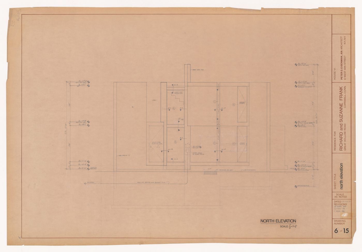 Elevation for House VI, Cornwall, Connecticut