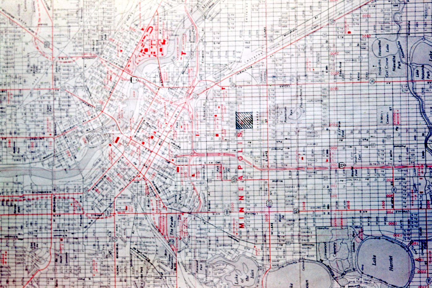 Photograph of city grid for Red Line