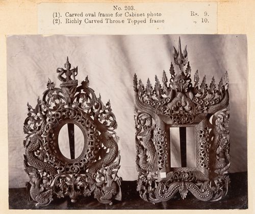 View of frames, F. Beato Limited, C Road, Mandalay, Burma (now Myanmar)