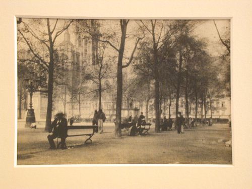 People sitting and strolling in a park, New York City, New York, United States