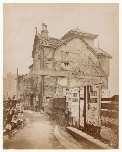 View of old building prior to demolition, Manchester, England