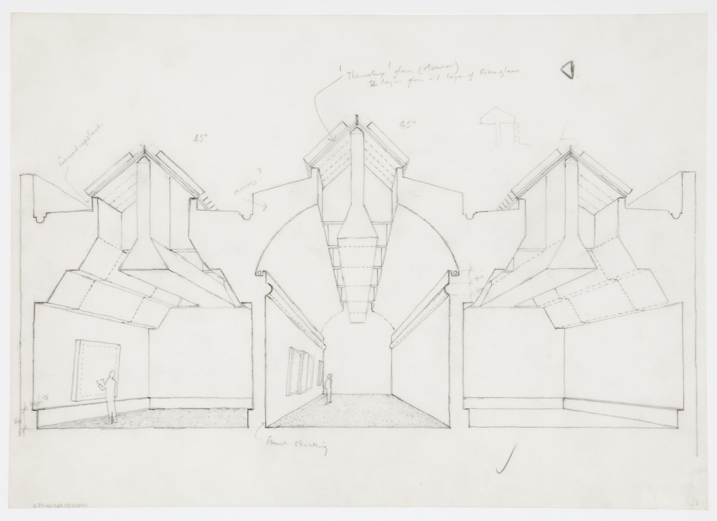 Clore Gallery, London, England: sectional perspective