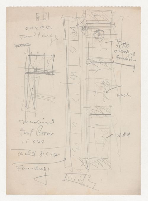 Sketch plans for a campus building for Illinois Institute of Technology