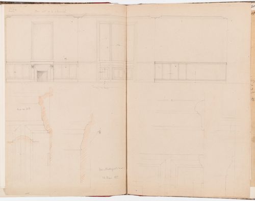 Elevation and details for the ground floor "office" panelling, Hôtel Soltykoff
