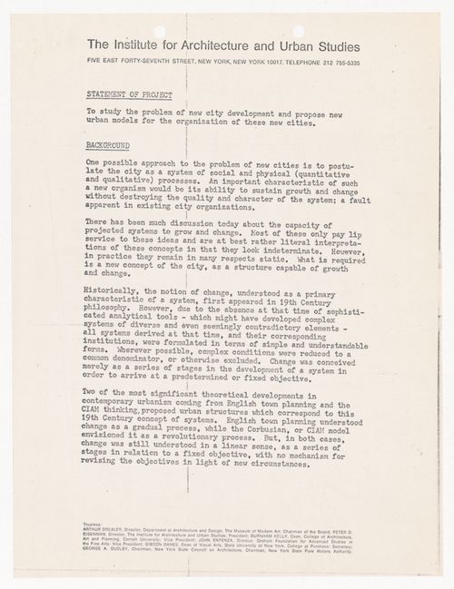 Project proposal for a study on problem of new city development