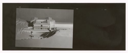 View of model for Museu J. Paul Getty, Malibu, United States