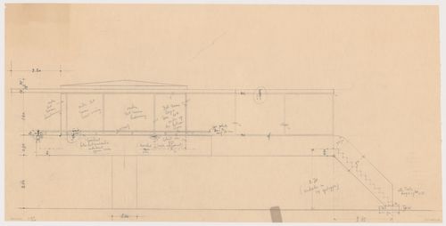 Elevation and sectional details for the solarium for Johnson House, Pinehurst, North Carolina