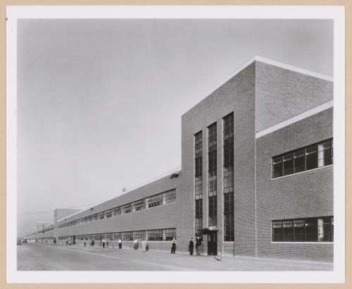 View of the north façade of the Assembly Building, Ford Motor Company Willow Run Bomber Assembly Plant, Willow Run, Michigan