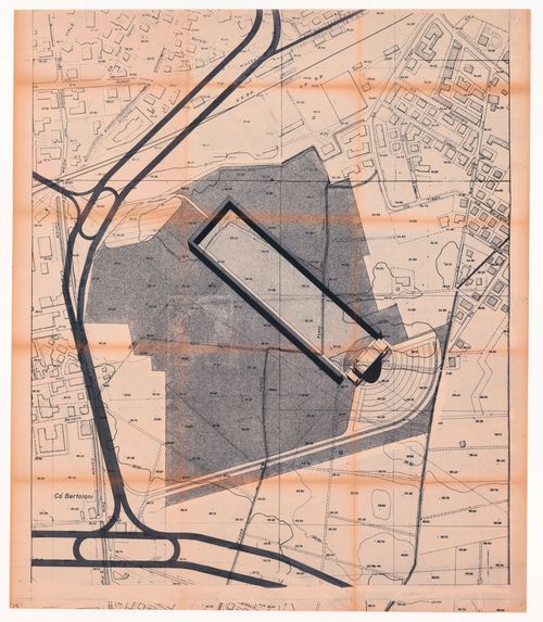 Site plan for Urban park competition, Modena, Italy