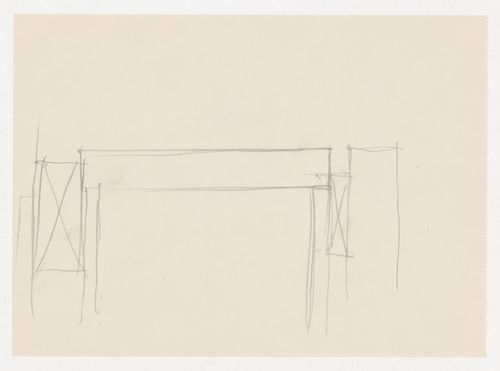 Sketch sectional detail for a window moulding [?] probably for Illinois Institute of Technology