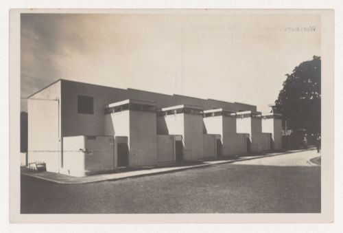 View of principal façades of Houses 5, 6, 7, 8 and 9, Weissenhofsiedlung, Stuttgart, Germany