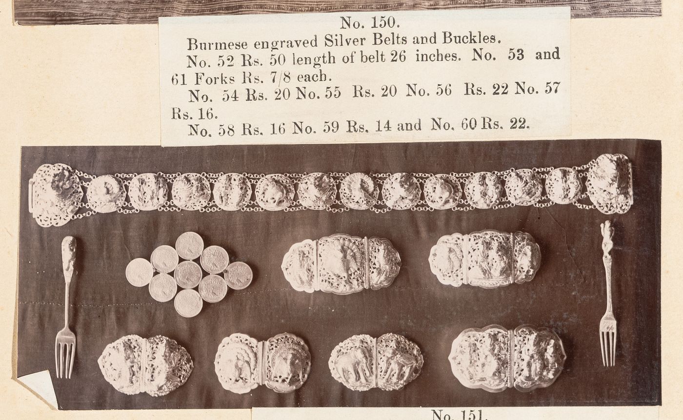 View of silverware, F. Beato Limited, C Road, Mandalay, Burma (now Myanmar)