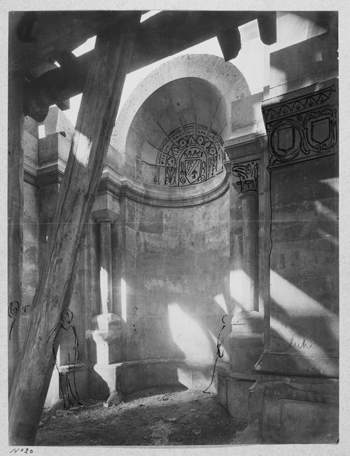 View of proposed ornamentation of niche, outside perimeter of the chapel of the dead, Basilica of Sacré-Coeur de Montmartre, Paris, France