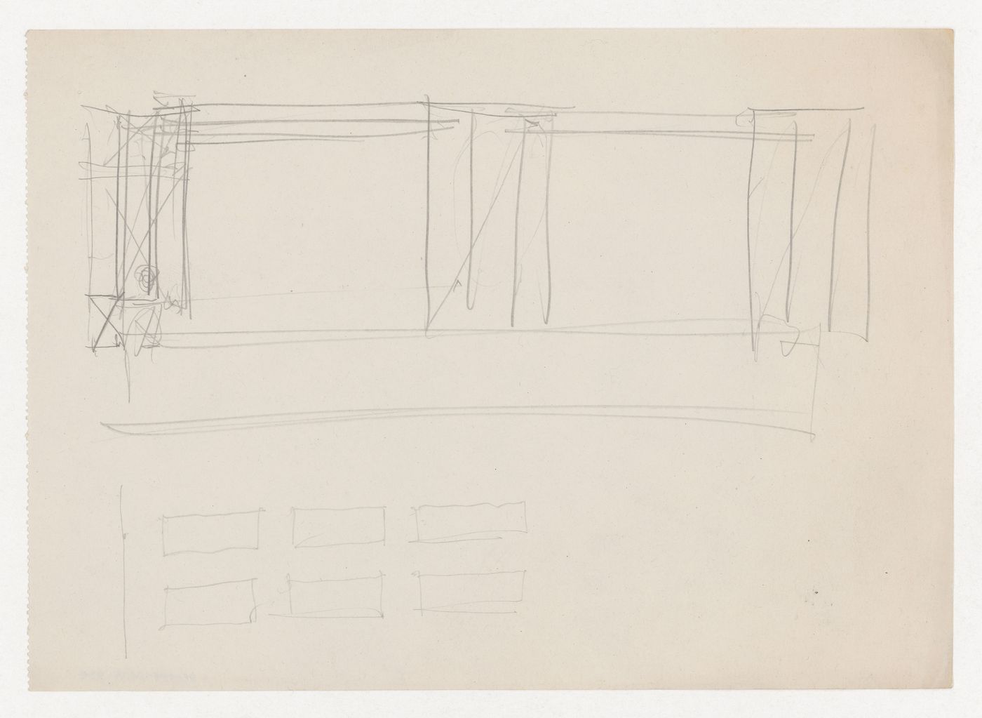 Sketch sectional detail and unidentified sketch, possibly for Illinois Institute of Technology