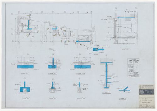 Plan and sections for the foundation for the reconstruction of the Chapelle du Sacré-Coeur, Notre-Dame de Montréal