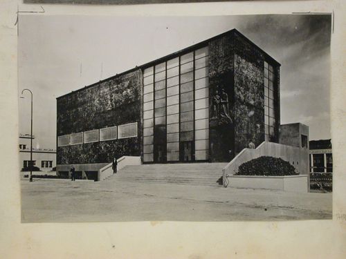 View of the exhibition pavilion of the city of Brno, Czechoslovakia (now Czech Republic)
