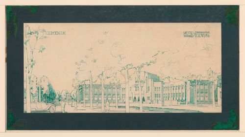 Student [?] competition drawing showing a perspective for a student union, Netherlands