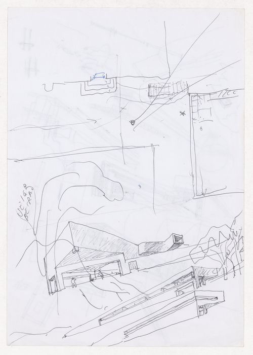 Sketch axonometric views for Centro de Alto Rendimento en el Balneario de Panticosa, Panticosa, Spain; verso: Sketch axonometric views for Centro de Alto Rendimento en el Balneario de Panticosa, Panticosa, Spain