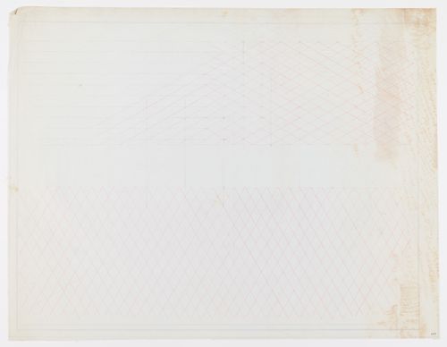 Wayfarers' Chapel, Palos Verdes, California: Unused sheet ruled with an equilateral parallelogram grid