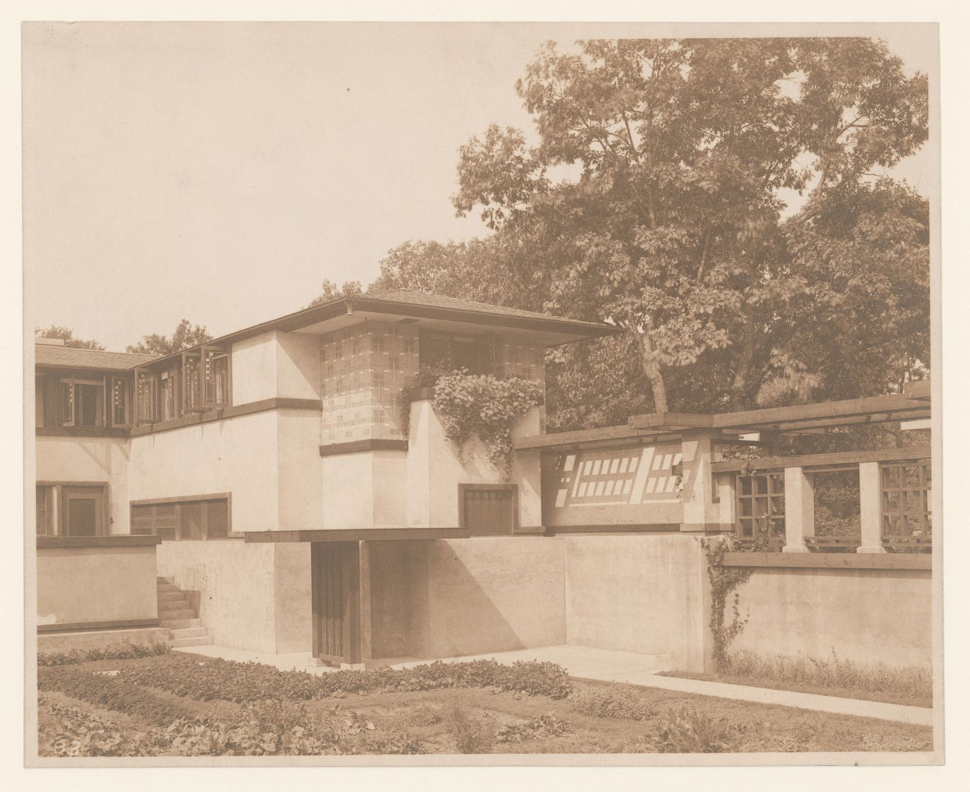 View of Coonley House garden, Riverside, Illinois