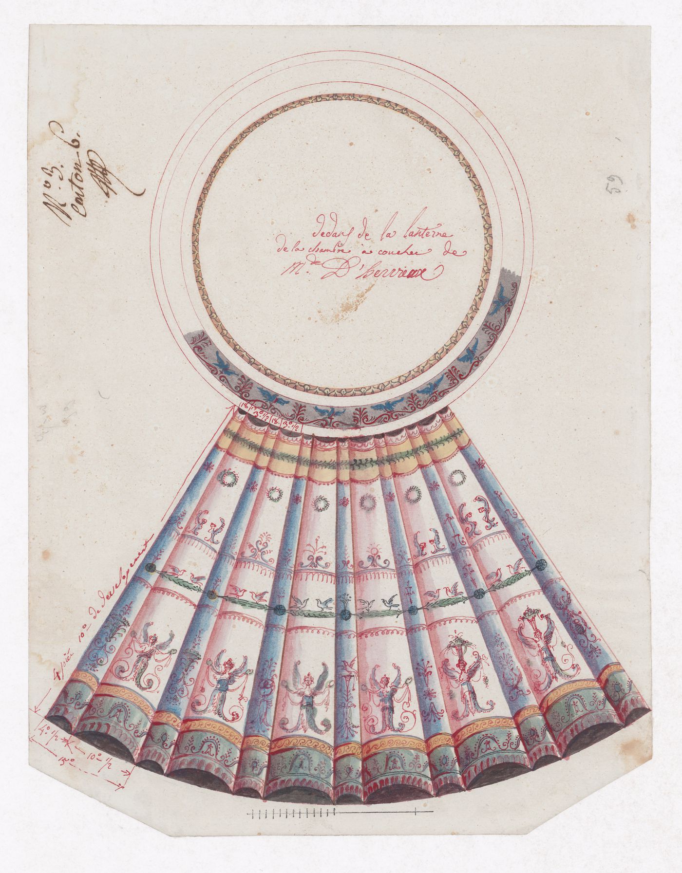 Décor pour la lanterne de la chambre à coucher d'Anne-Victoire Dervieux