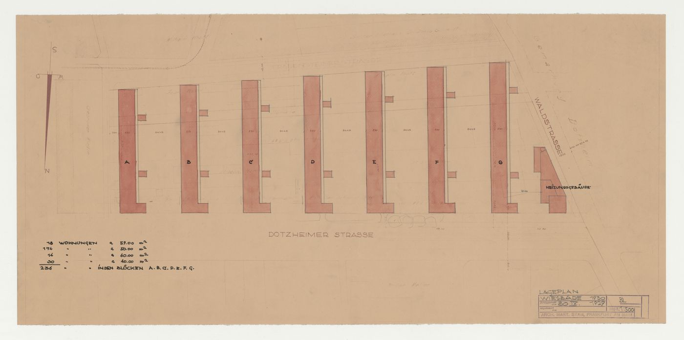 Site plan for a housing estate, Wiesbaden, Germany